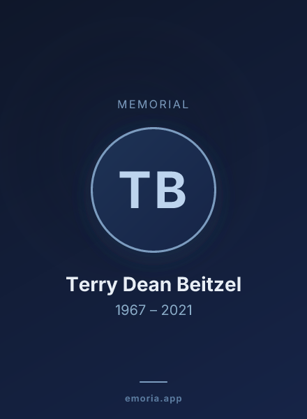 Memorial portrait of Terry Dean Beitzel