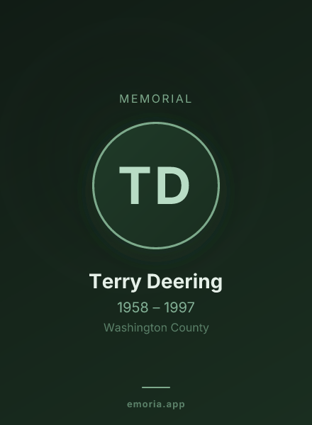 Memorial portrait of Terry Deering