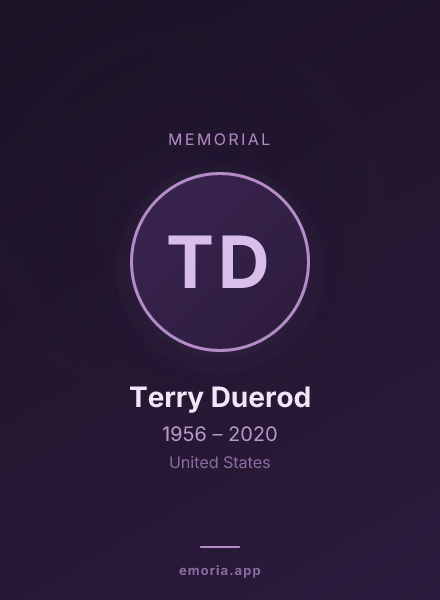 Memorial portrait of Terry Duerod