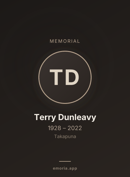 Memorial portrait of Terry Dunleavy