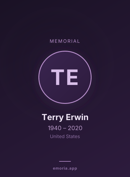 Memorial portrait of Terry Erwin