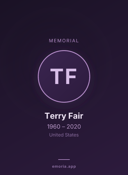 Memorial portrait of Terry Fair