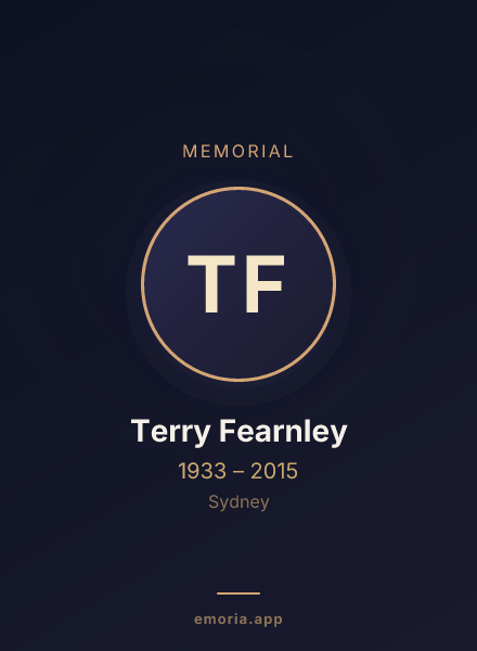 Memorial portrait of Terry Fearnley