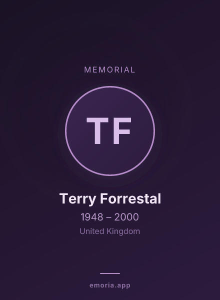 Memorial portrait of Terry Forrestal