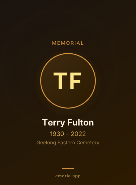 Memorial portrait of Terry Fulton
