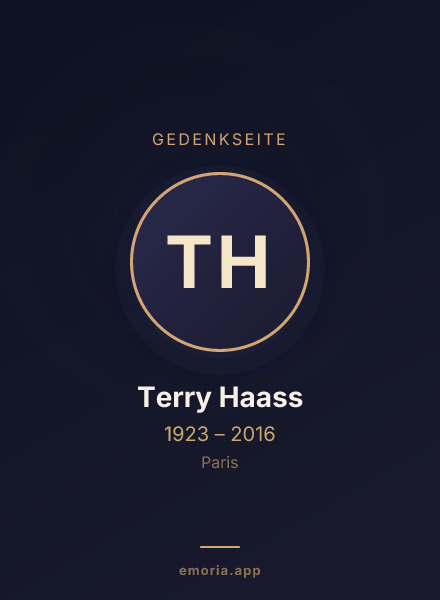 Gedenkportrait von Terry Haass