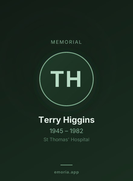 Memorial portrait of Terry Higgins