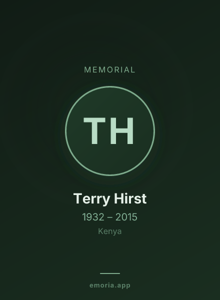 Memorial portrait of Terry Hirst