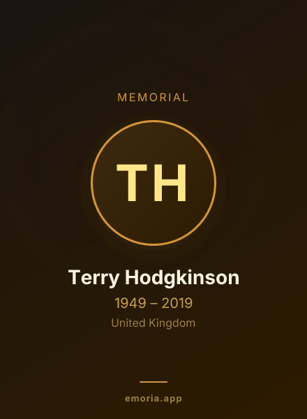 Memorial portrait of Terry Hodgkinson