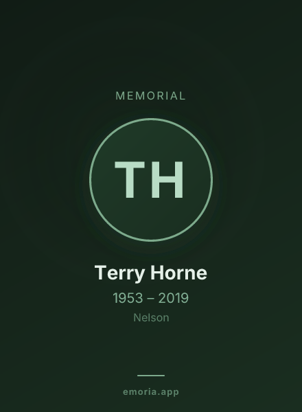 Memorial portrait of Terry Horne