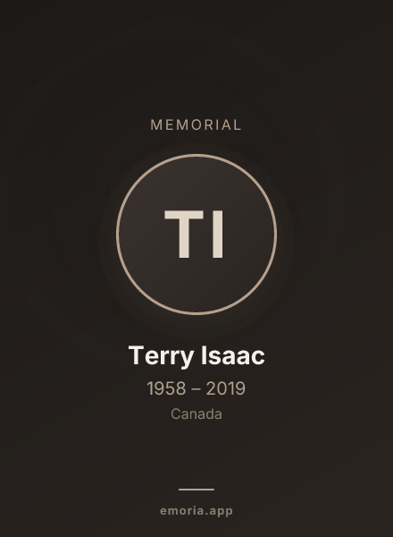 Memorial portrait of Terry Isaac
