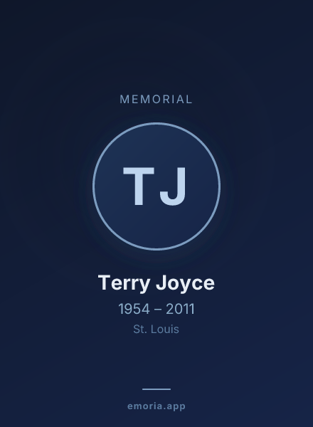 Memorial portrait of Terry Joyce