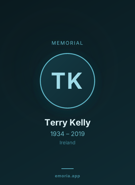 Memorial portrait of Terry Kelly