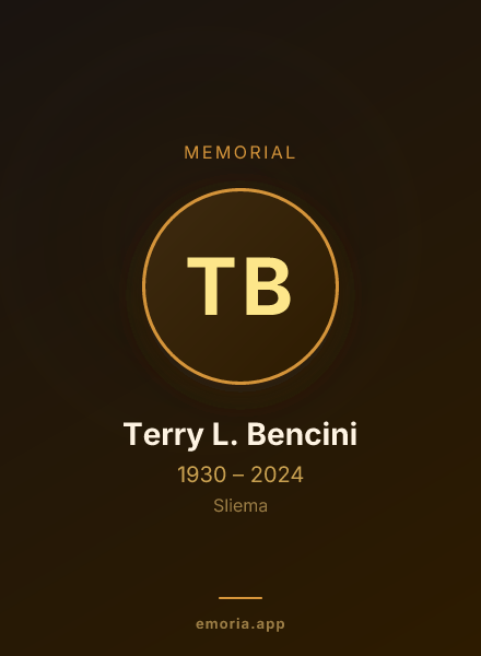 Memorial portrait of Terry L. Bencini