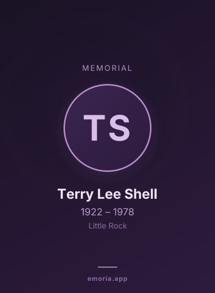 Memorial portrait of Terry Lee Shell