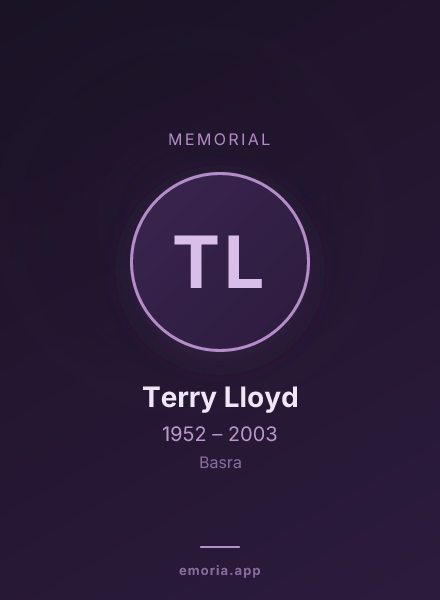 Memorial portrait of Terry Lloyd