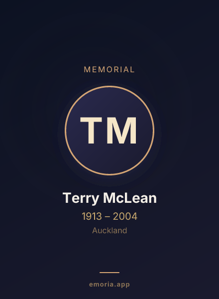 Memorial portrait of Terry McLean
