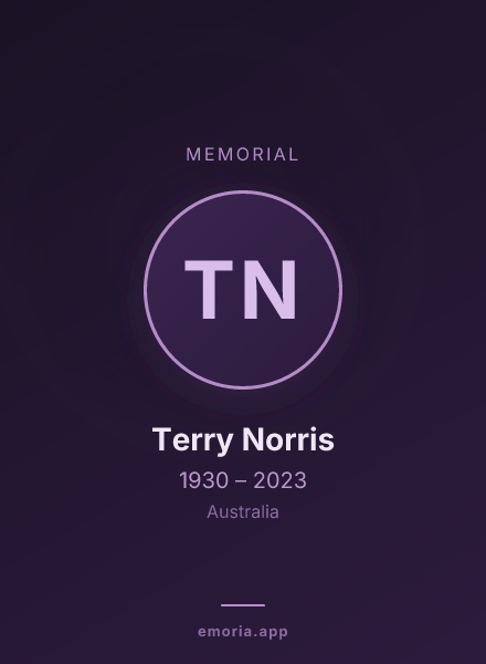Memorial portrait of Terry Norris