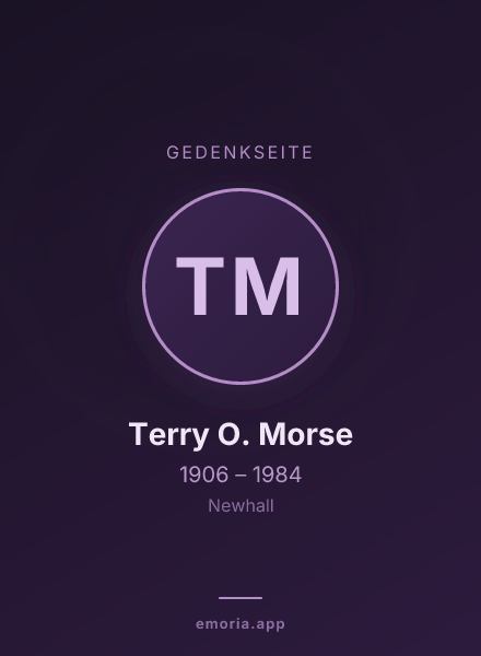 Gedenkportrait von Terry O. Morse