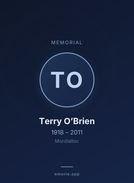Memorial portrait of Terry O’Brien