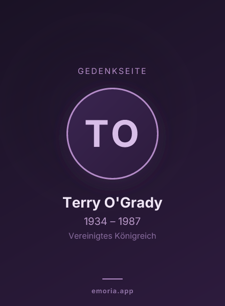 Gedenkportrait von Terry O'Grady