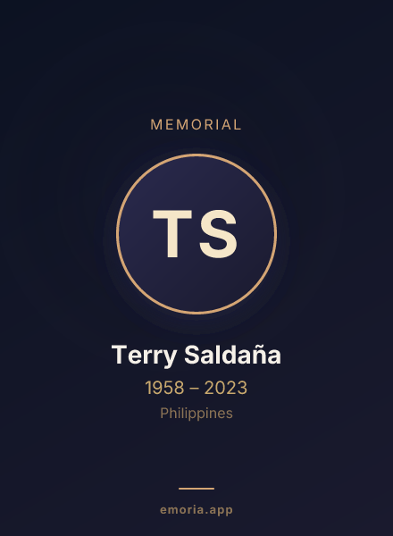 Memorial portrait of Terry Saldaña