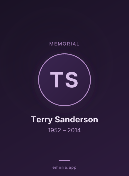 Memorial portrait of Terry Sanderson