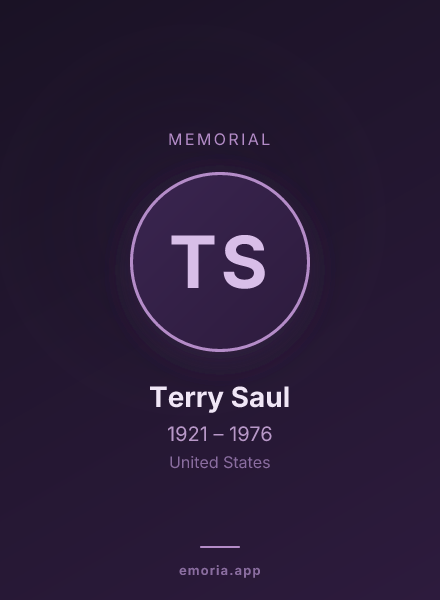 Memorial portrait of Terry Saul