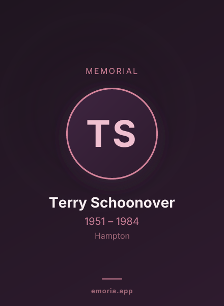 Memorial portrait of Terry Schoonover