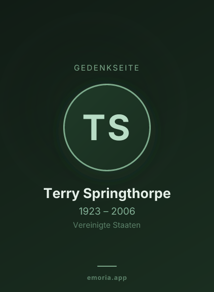 Gedenkportrait von Terry Springthorpe