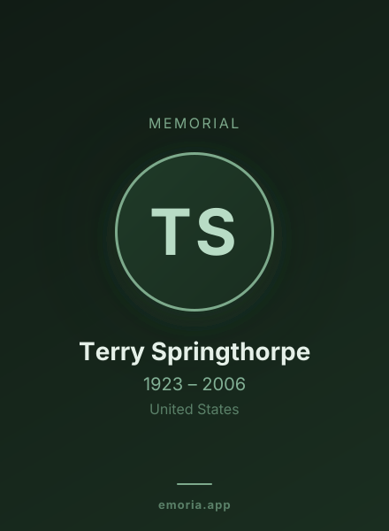 Memorial portrait of Terry Springthorpe