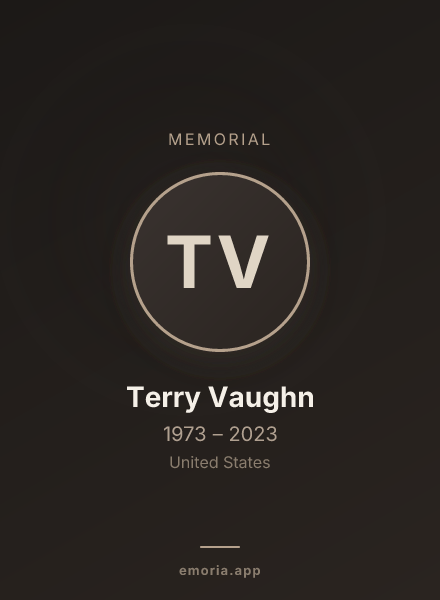 Memorial portrait of Terry Vaughn