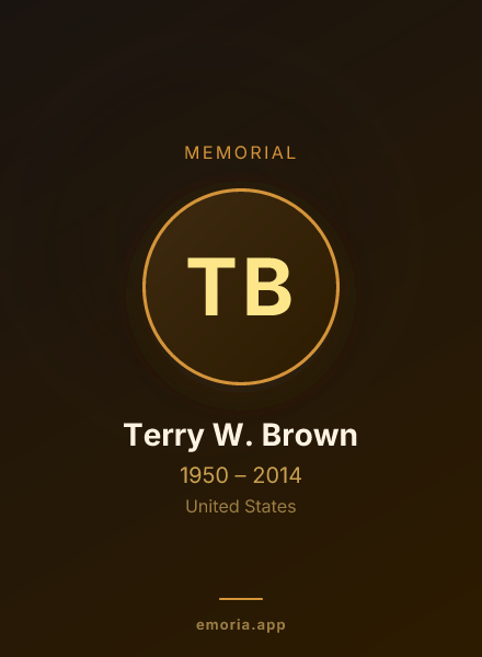 Memorial portrait of Terry W. Brown