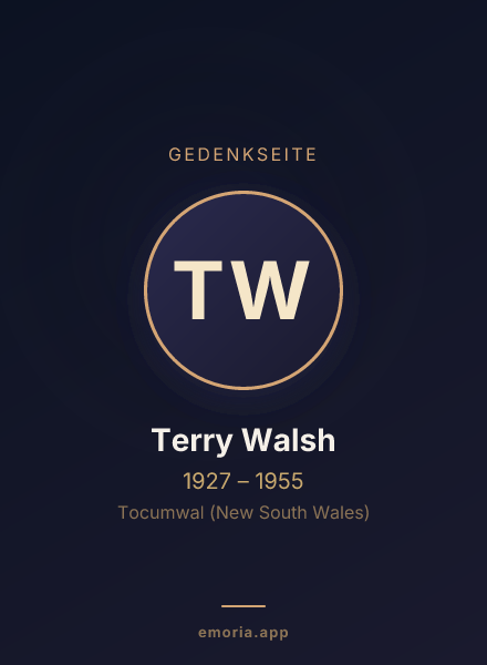 Gedenkportrait von Terry Walsh