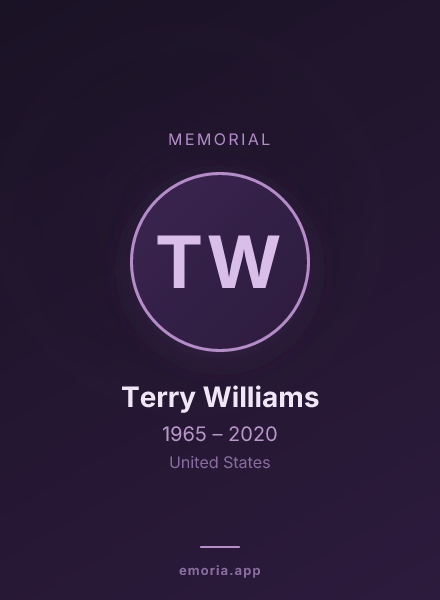 Memorial portrait of Terry Williams