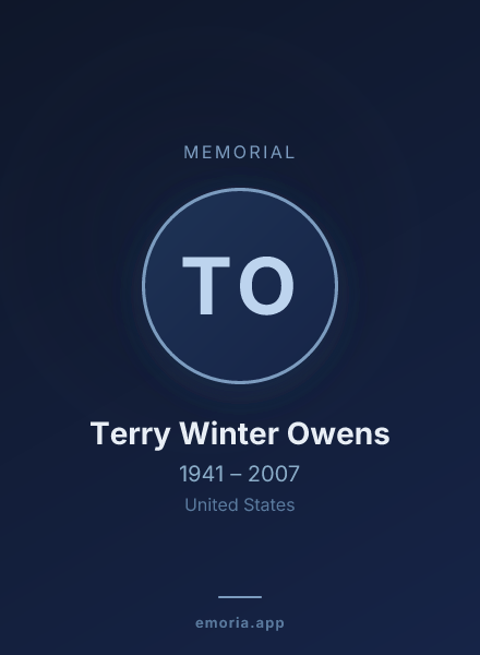 Memorial portrait of Terry Winter Owens