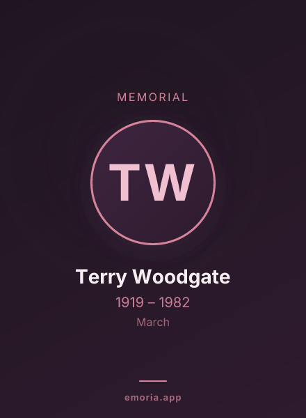Memorial portrait of Terry Woodgate