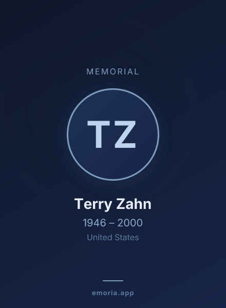 Memorial portrait of Terry Zahn