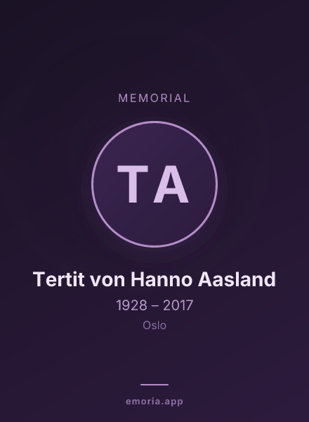 Memorial portrait of Tertit von Hanno Aasland