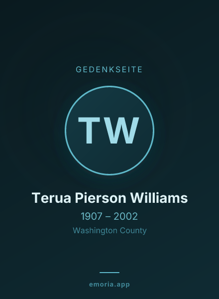 Gedenkportrait von Terua Pierson Williams