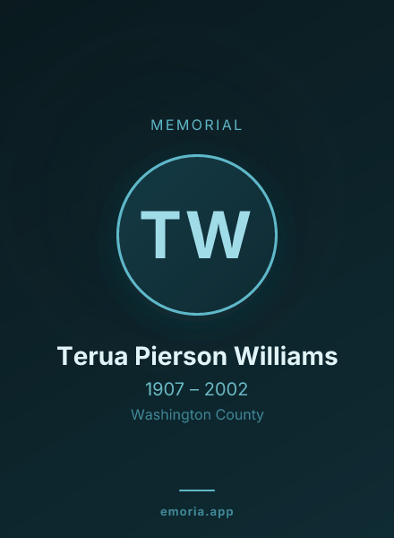 Memorial portrait of Terua Pierson Williams