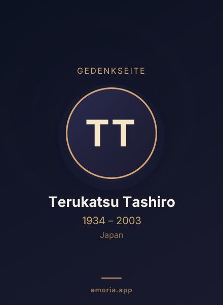 Gedenkportrait von Terukatsu Tashiro