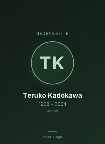 Gedenkportrait von Teruko Kadokawa