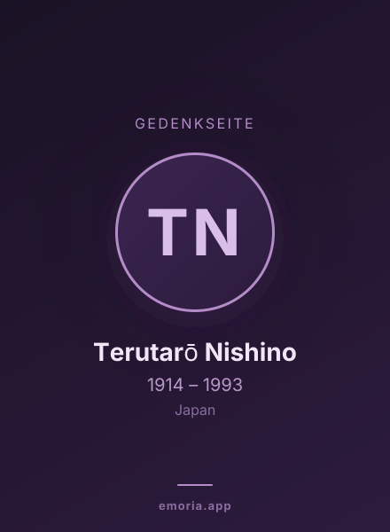 Gedenkportrait von Terutarō Nishino
