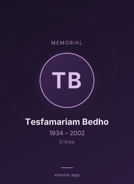 Memorial portrait of Tesfamariam Bedho
