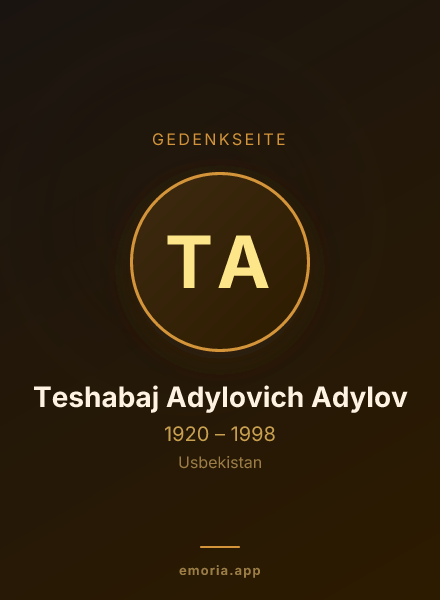 Gedenkportrait von Teshabaj Adylovich Adylov
