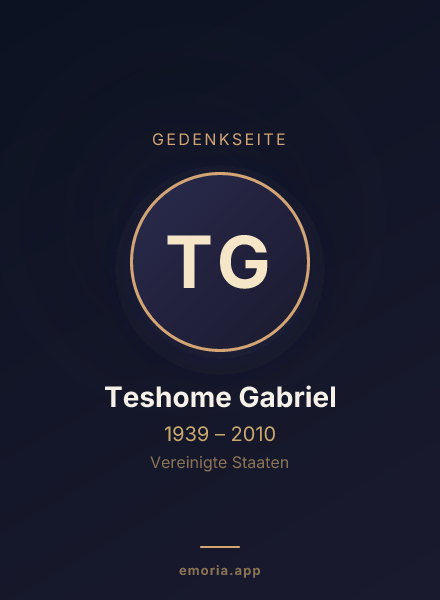 Gedenkportrait von Teshome Gabriel
