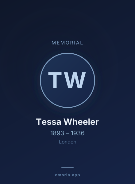 Memorial portrait of Tessa Wheeler