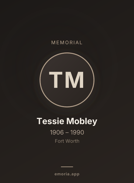 Memorial portrait of Tessie Mobley