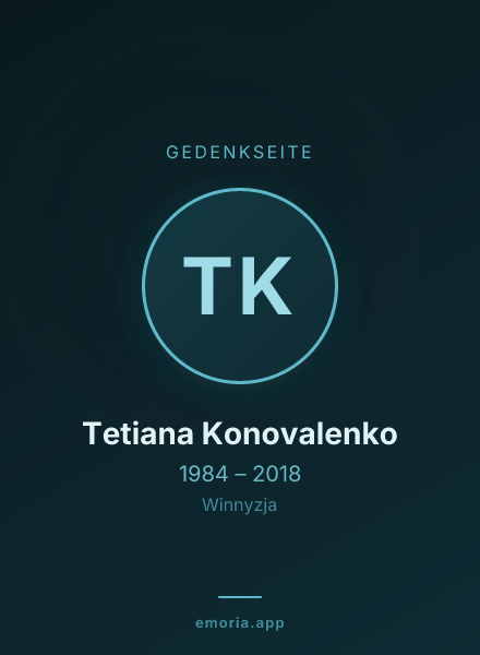 Gedenkportrait von Tetiana Konovalenko